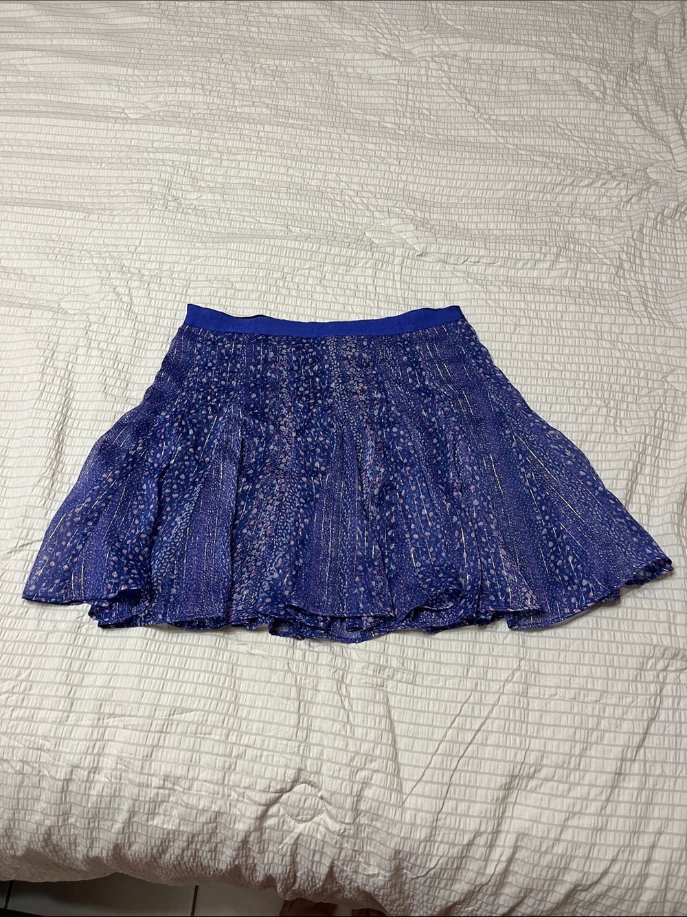 American Eagle Outfitters Royal Blue Printed Circle Skirt